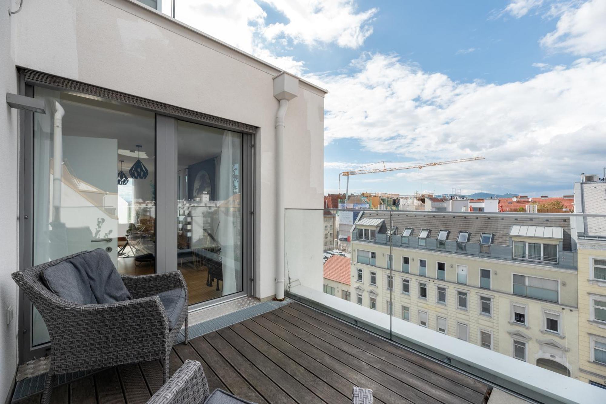 Apartment Mit Traumhafter Dachterrasse & Weitblick Vienna Luaran gambar